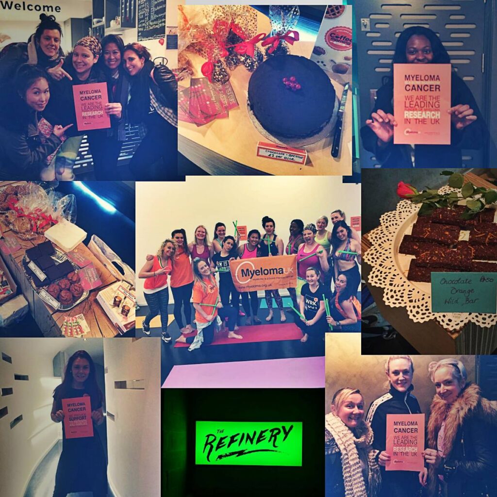 Photo collage from Jess Mckee's healthy coffee morning in aid of Myeloma UK
