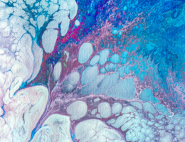 Swirls of Marbling watercolour on canvas representing Sensory Motor Amnesia